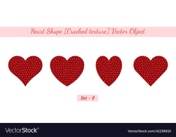 heart shape object set with cracked lines texture