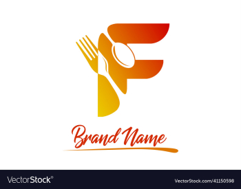 letter f food logo design template