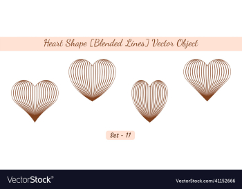 heart shape object set created with simple