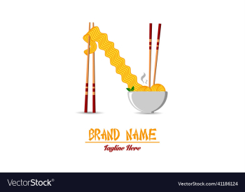 letter n food logo design template