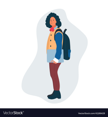 student girl with backpack