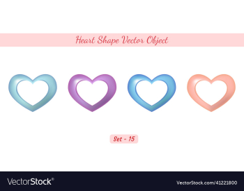 happy valentines day colorful heart object set
