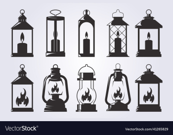 set and bundle and various silhouette lantern