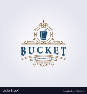 vintage bucket emblem badge logo template