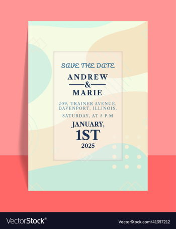 aesthetic vibrant abstract wedding invitation