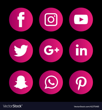 social media icons with flat design
