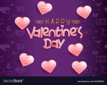 purple valentines day card with hearts
