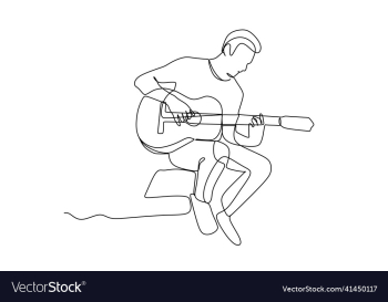 continuous line drawing of a male sitting