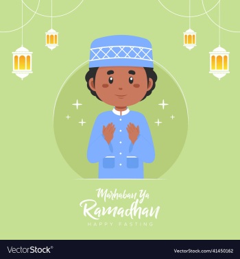 ramadhan greeting background with character