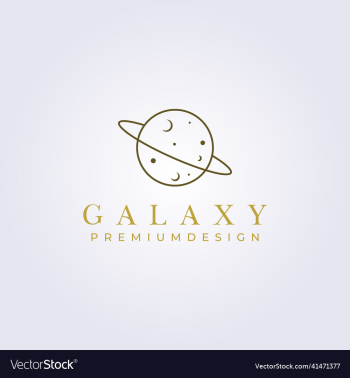 simple minimal space planet logo icon symbol