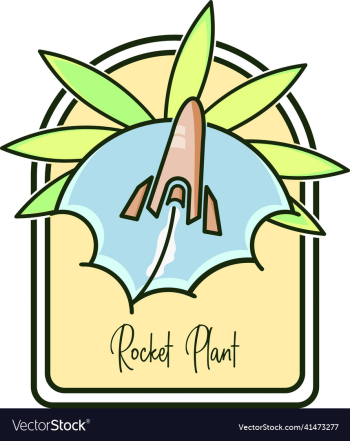 rocket plant retro badge art