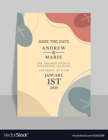 bohemian wedding invitation style template