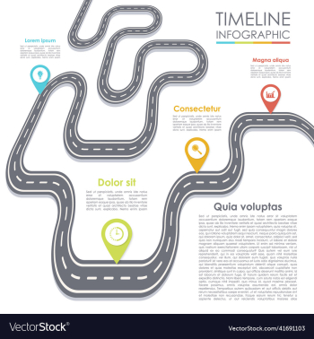business road map infographic timeline template