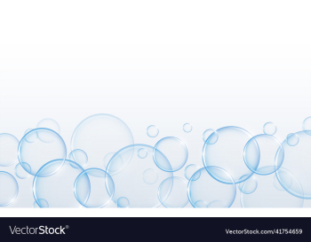 realistic shiny water soap bubbles background