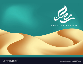 ramadan mubarak background with realistic desert