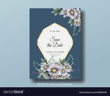 wedding invitation card with daisy flower
