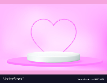pink display with heart shape and round marble