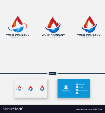 fire energy logo design water flame