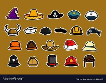 hat sticker collection