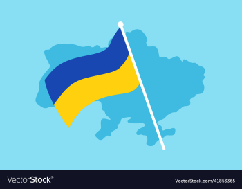 ukrainian flag over the map of ukraine design