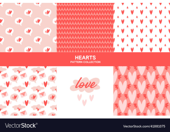 love seamless pattern set with heart
