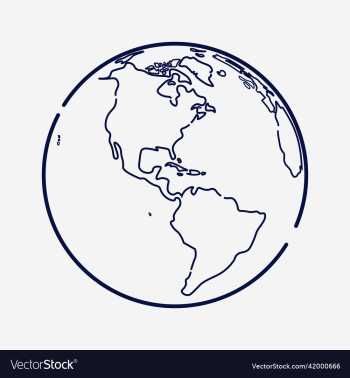 planet earth globe map with america icon