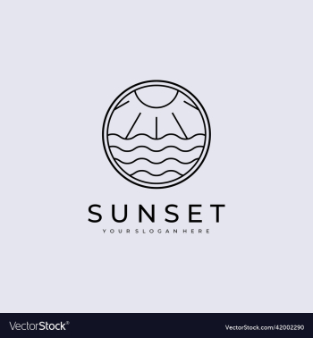 line art sunset or sunrise logo