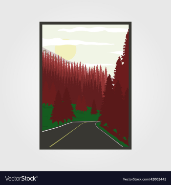 highway road to the forest poster national park