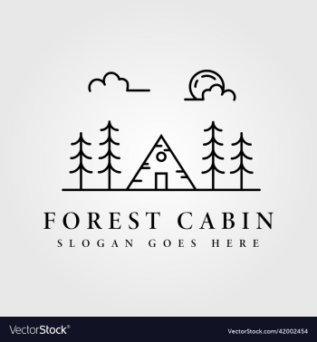 landscape rustic cabin cottage logo