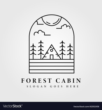 forest cabin logo design logo badge