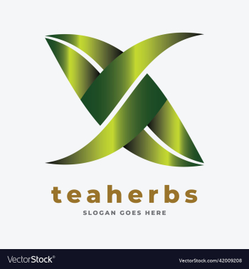 green leaf with x logo design
