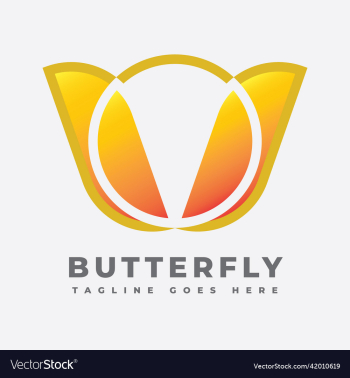 butterfly w letter logo
