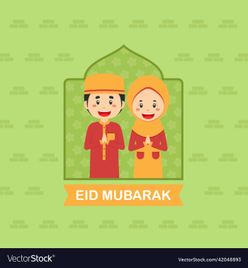 eid mubarak background with character
