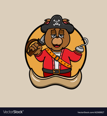 mascot bear pirate logo cartoon