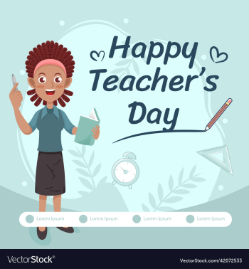 female teacher greeting happy teachers day