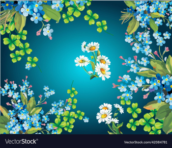 floral flowers on blue background