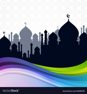 islamic celebration background design with mosque