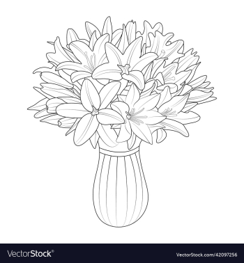 creative floral hand drawn flower line art design