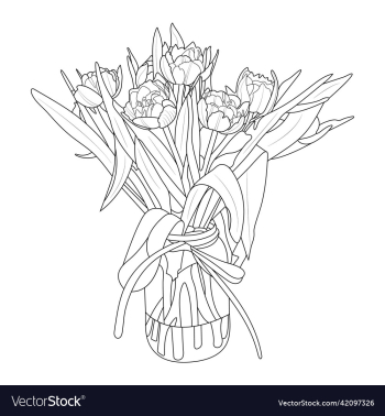creative floral hand drawn flower line art design