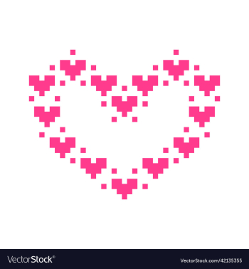 minimalistic cute heart shape made of hearts
