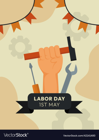flat happy labour day background design