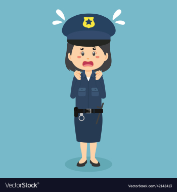 stock confused police woman