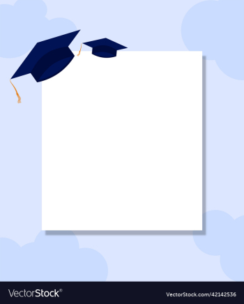 graduation greeting card isolated on blue cloud