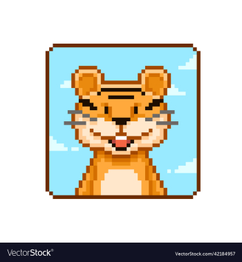 cartoon cute funny tiger portrait