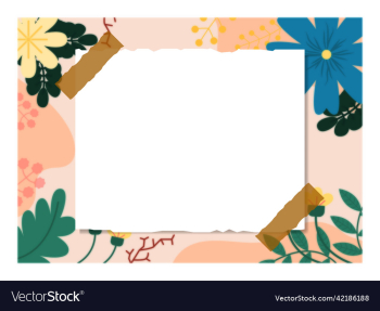 hand drawn paper note isolated on a floral