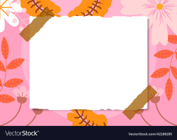 hand drawn paper note isolated on a pink floral