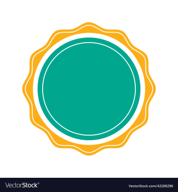 green and yello badge isolated white background