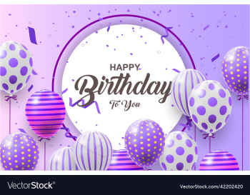 happy birthday greeting template with balloon