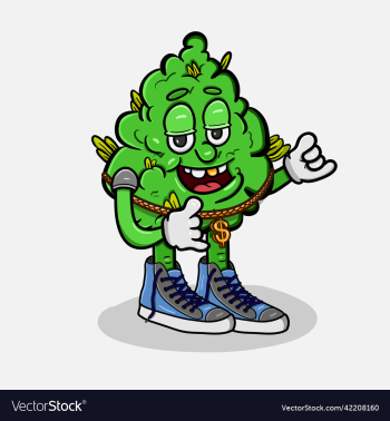 mascot of marijuana cartoon with dancing and cool