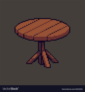 editable pixel art wooden table